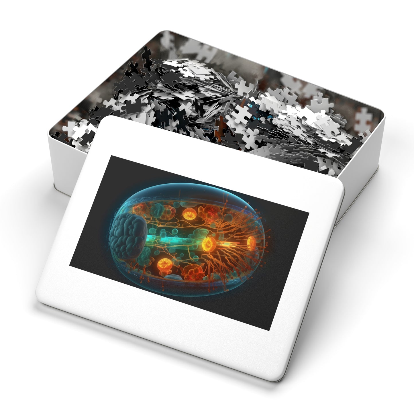 Vibrant Science Jigsaw Puzzle with Tin - Educational Gift, Brain Teaser, Home Decor, Family Activity, Unique Present