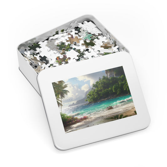 7. Vibrant Jigsaw Puzzle with Tin - Educational Gift, Brain Teaser, Family Activity, Unique Design