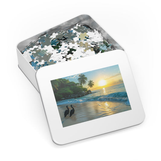 8. Vibrant Jigsaw Puzzle with Tin - Educational Gift, Brain Teaser, Family Activity, Unique Design