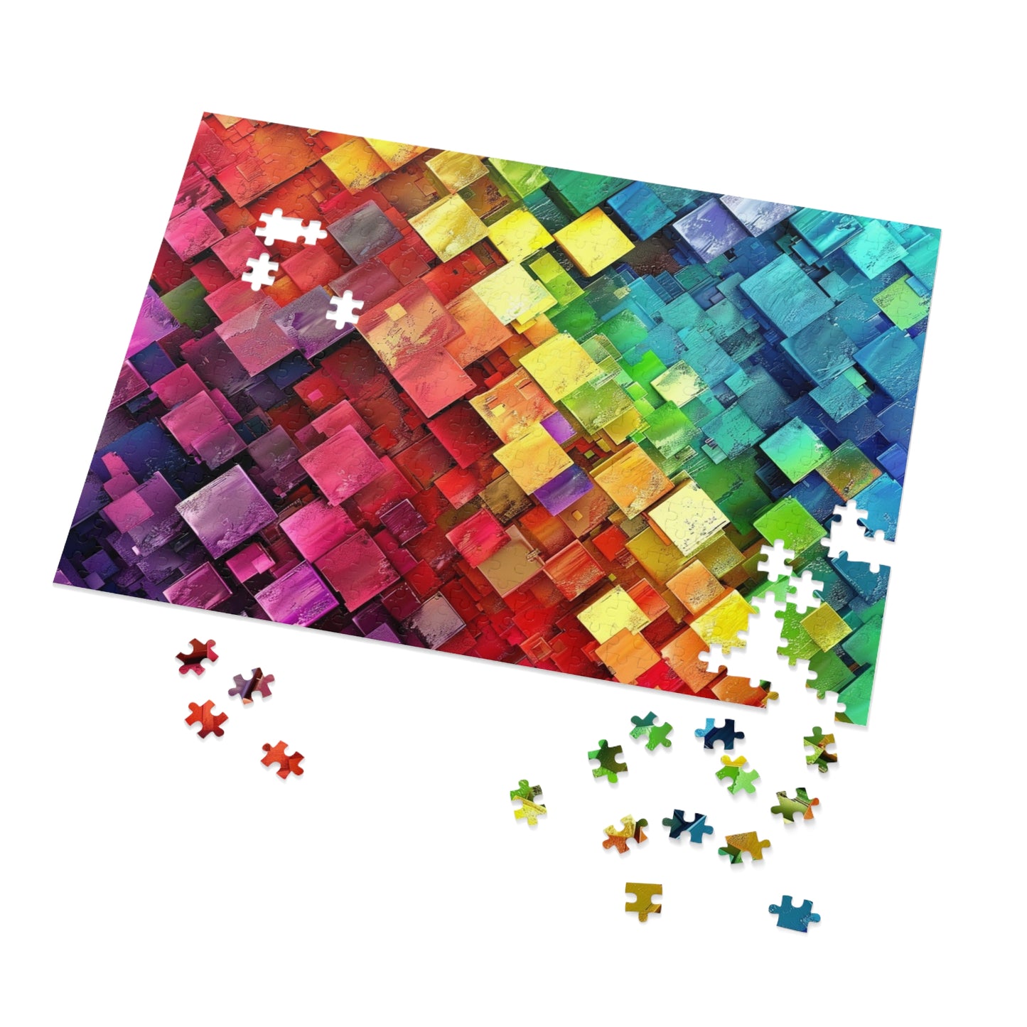 1. Vibrant Jigsaw Puzzle with Tin - Educational Gift, Brain Teaser, Family Activity, Unique Design
